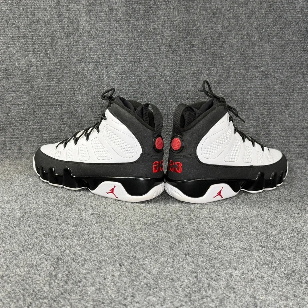 Jordan 9 Retro 2010 Shoes Men's 10 White Black Red Athletic Hooping Sneakers